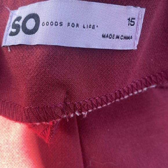 NWT SO Wide Leg High Rise Berry Dress Pants Size 15 - Picture 11 of 12